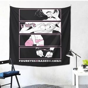 Lewd Anime Tapestry - FOUR EYES X BASED KAWAII